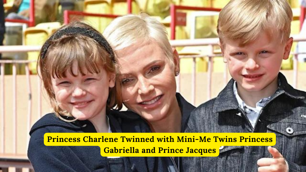 Princess Charlene Twinned with Mini-Me Twins Princess Gabriella and Prince Jacques