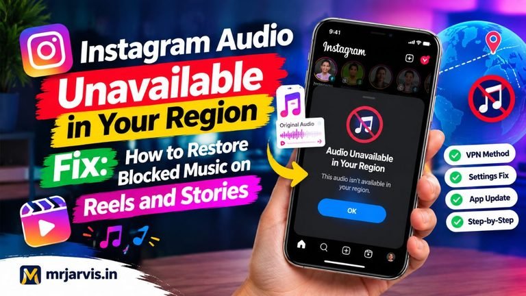 Instagram Audio Unavailable in Your Region Fix